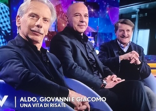 Aldo, Giovanni e Giacomo at Verissimo on channel 5 in Italy